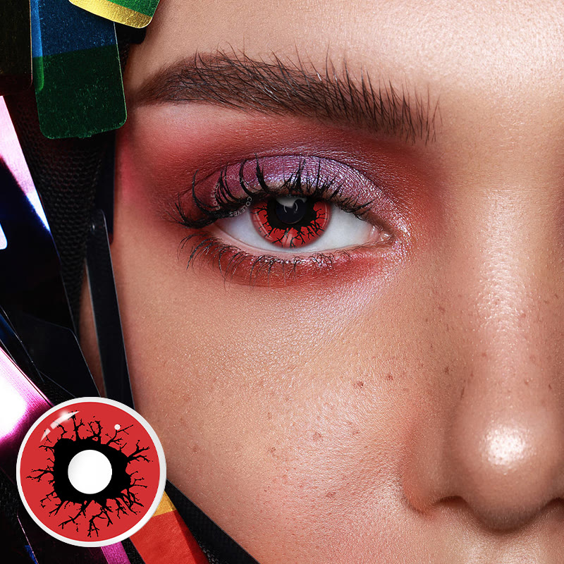 Coleyes Scary Blood Red Yearly Prescription Cosplay Colored Contacts - image 2