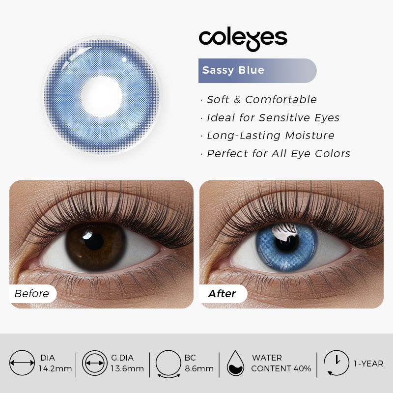 Coleyes Sassy Blue Prescription Yearly Cosplay Colored Contacts - image 11