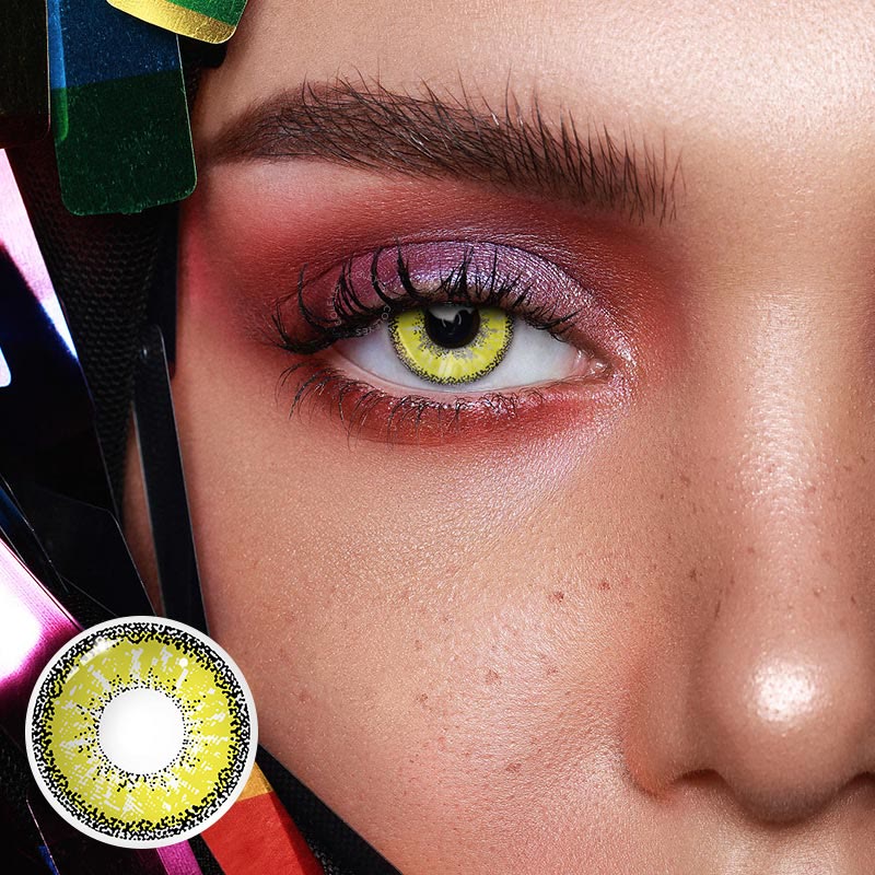 Coleyes Snowflakes Yellow Yearly Cosplay Colored Contacts - image 2
