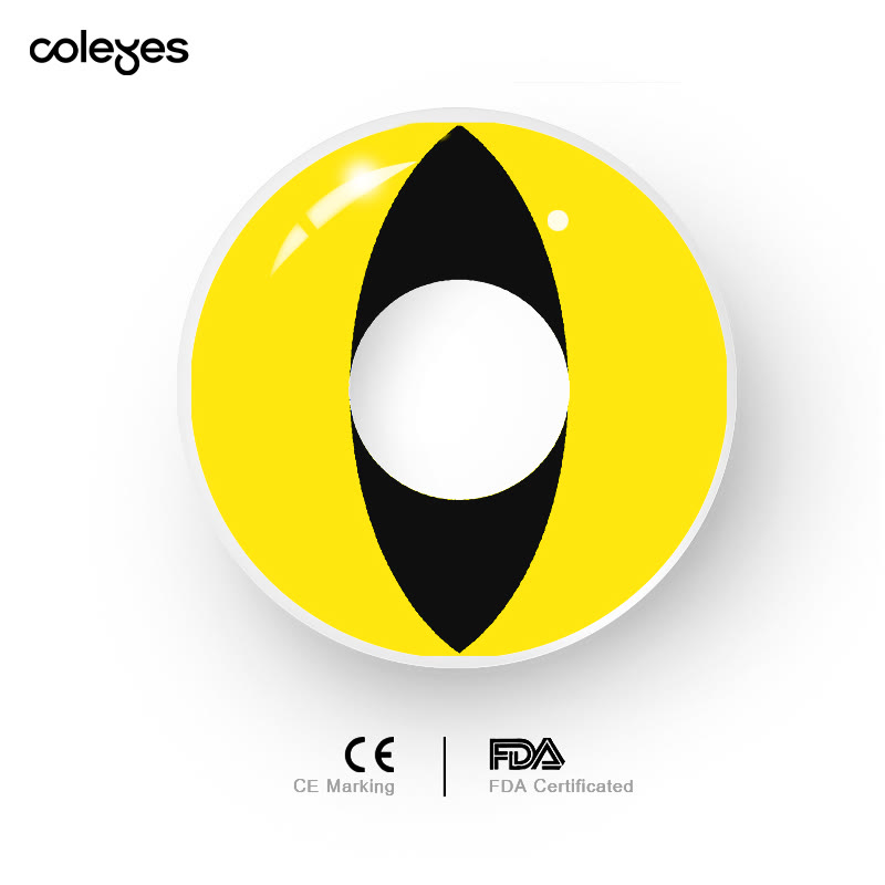 Coleyes Cat Eye Yellow Yearly Prescription Cosplay Colored Contacts - image 5