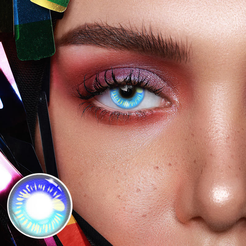Coleyes Anime Blue Yearly Cosplay Prescription Colored Contacts - image 2