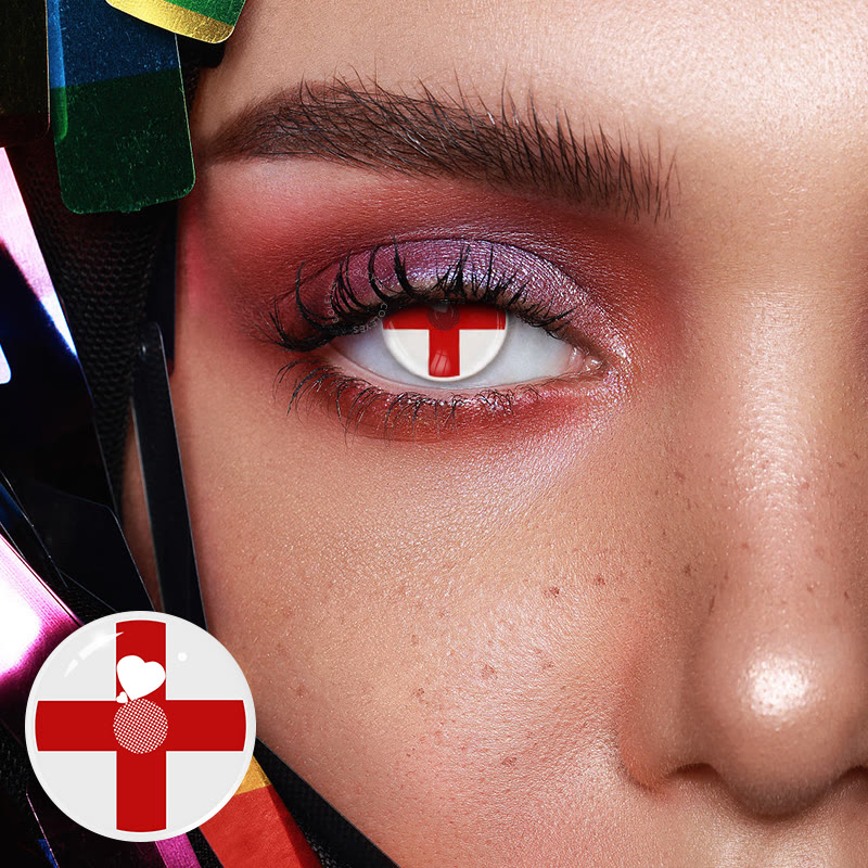 Coleyes Cross Red Yearly Cosplay Colored Contacts - image 2