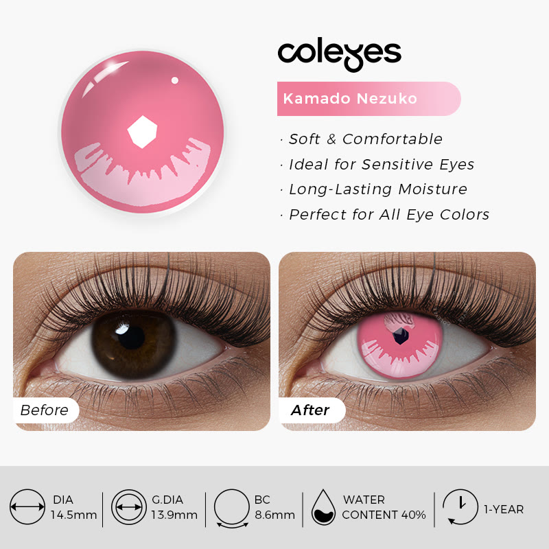 Coleyes Kamado Nezuko Yearly Prescription Cosplay Colored Contacts - image 3