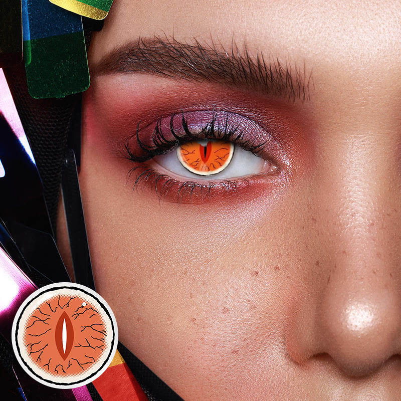 Coleyes Kibutsuji Muzan Red Yearly Cosplay Colored Contacts - image 2