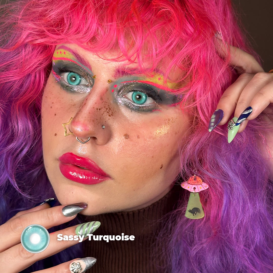 Coleyes Sassy Turquoise Prescription Yearly Cosplay Colored Contacts - image 5