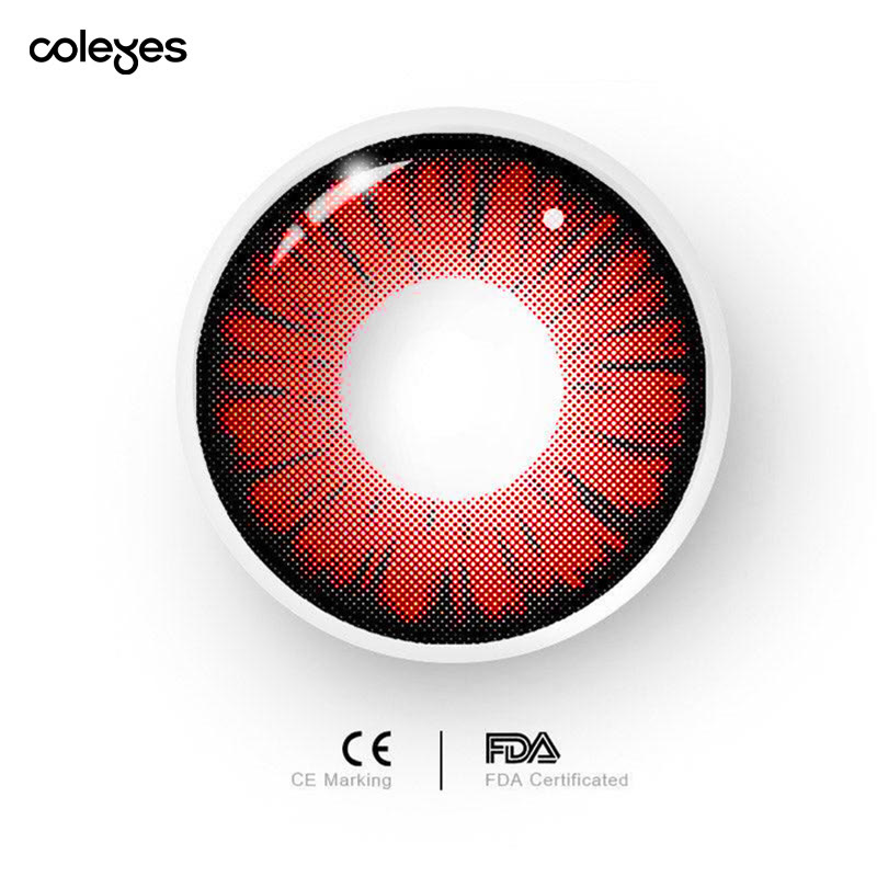Coleyes Miracle Times Red Yearly Cosplay Prescription Colored Contacts - image 6