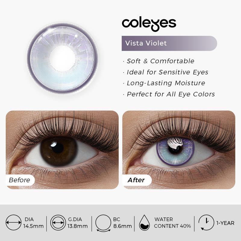 Coleyes Vista Violet Yearly Prescription Colored Contacts - image 4