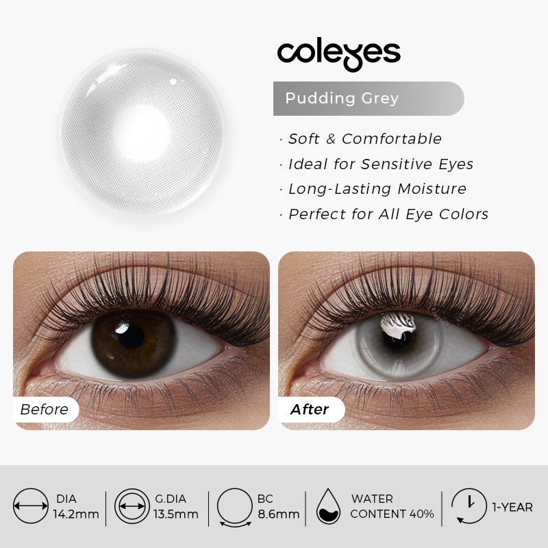 Coleyes Pudding Grey Yearly Prescription Colored Contacts - image 4