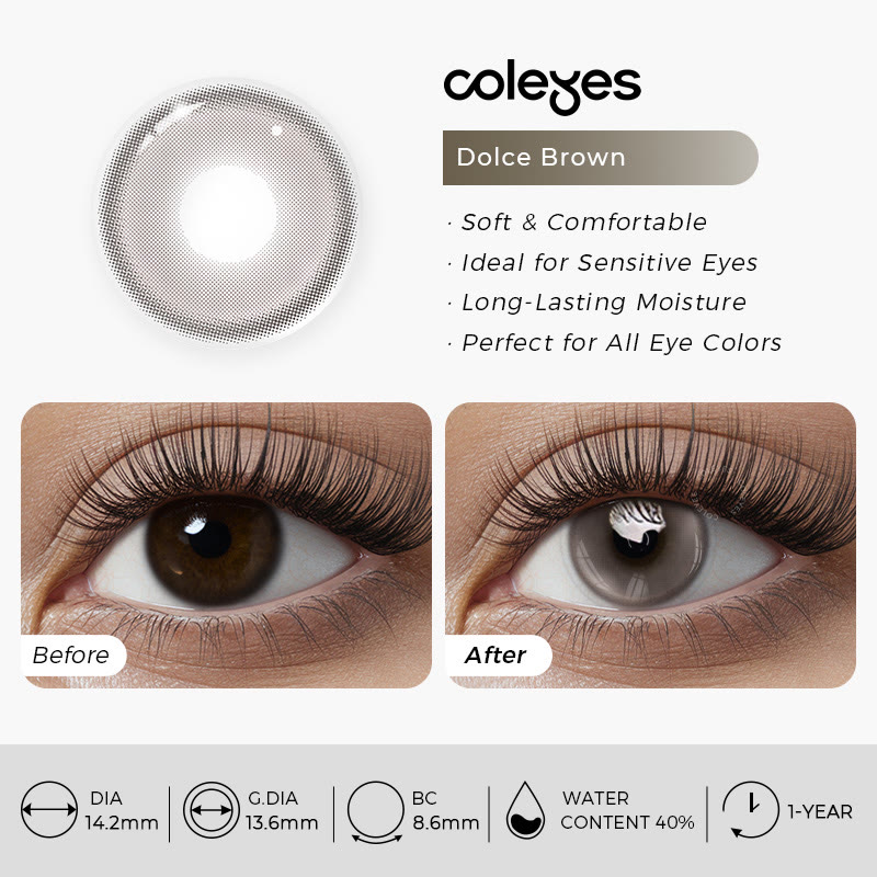 Coleyes Dolce Brown Yearly Prescription Colored Contacts - image 4