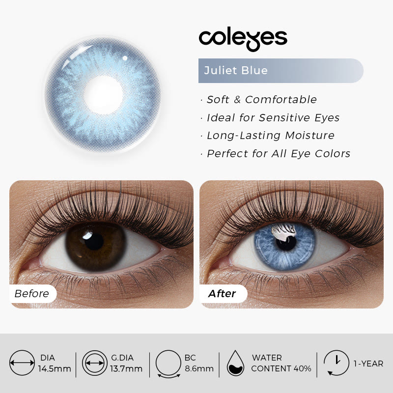 Coleyes Juliet Blue Yearly Prescription Colored Contacts - image 8