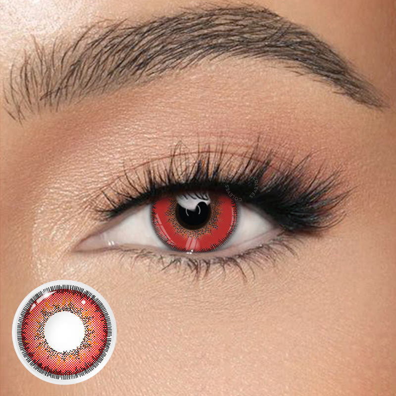 Coleyes Black Line Red Yearly Cosplay Colored Contacts - image 1