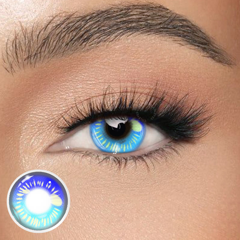Coleyes Anime Blue Yearly Cosplay Prescription Colored Contacts - image 1