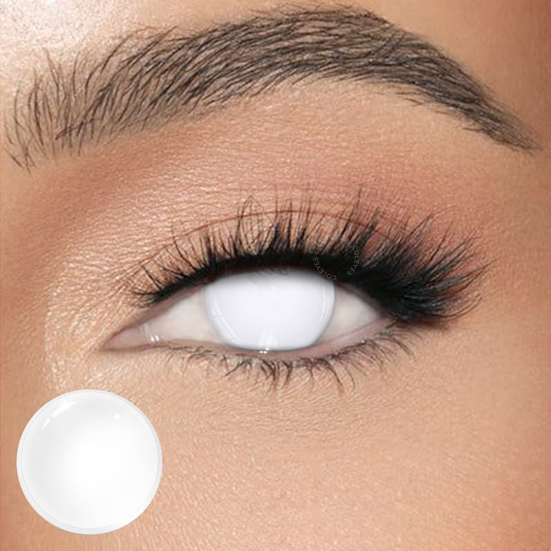 Coleyes Blind White Out Yearly Cosplay Prescription Colored Contacts - image 1