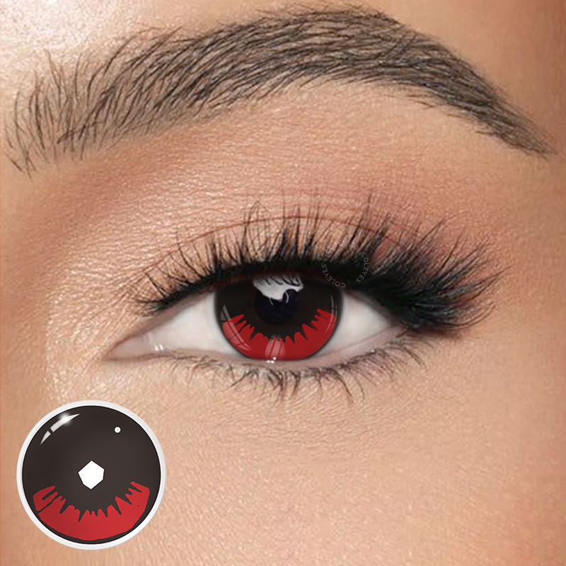 Coleyes Kamado Tanjirou Black Yearly Prescription Cosplay Colored Contacts - image 1