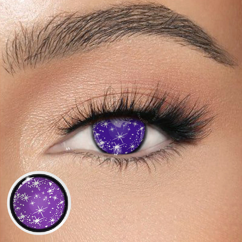 Coleyes Blind Starry Purple Yearly Cosplay Prescription Colored Contacts - image 1