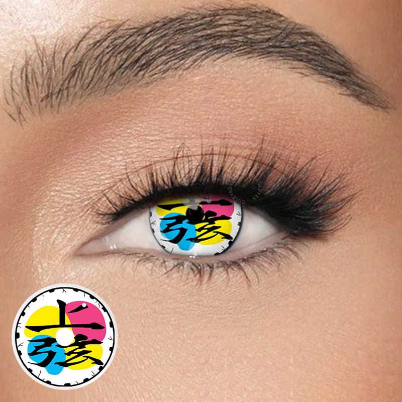 Coleyes Demon Douma Yellow Yearly Prescription Cosplay Colored Contacts - image 1