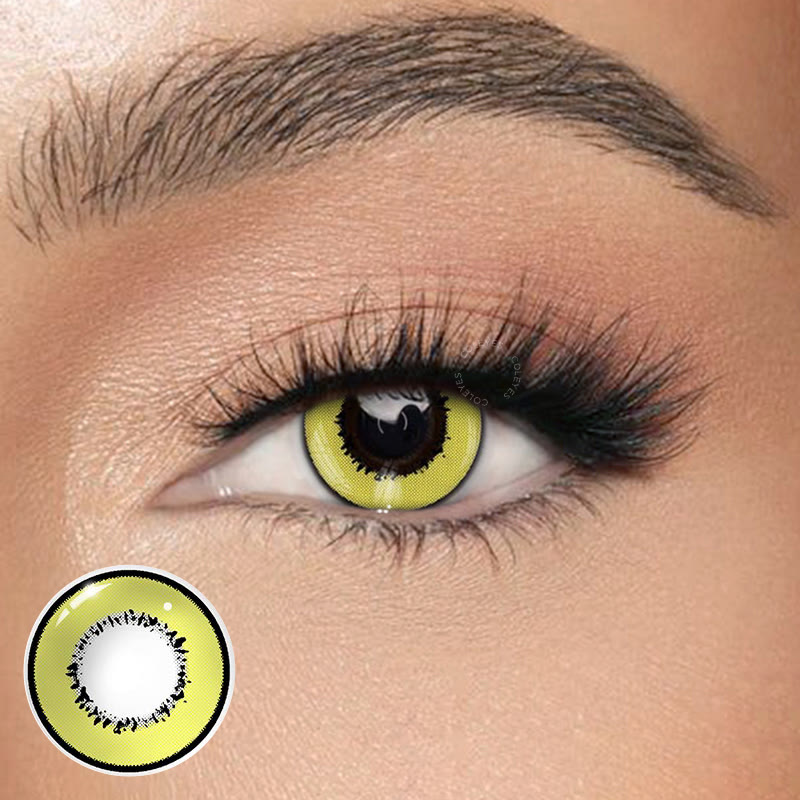 Coleyes Storm Yellow Yearly Prescription Cosplay Colored Contacts - image 1