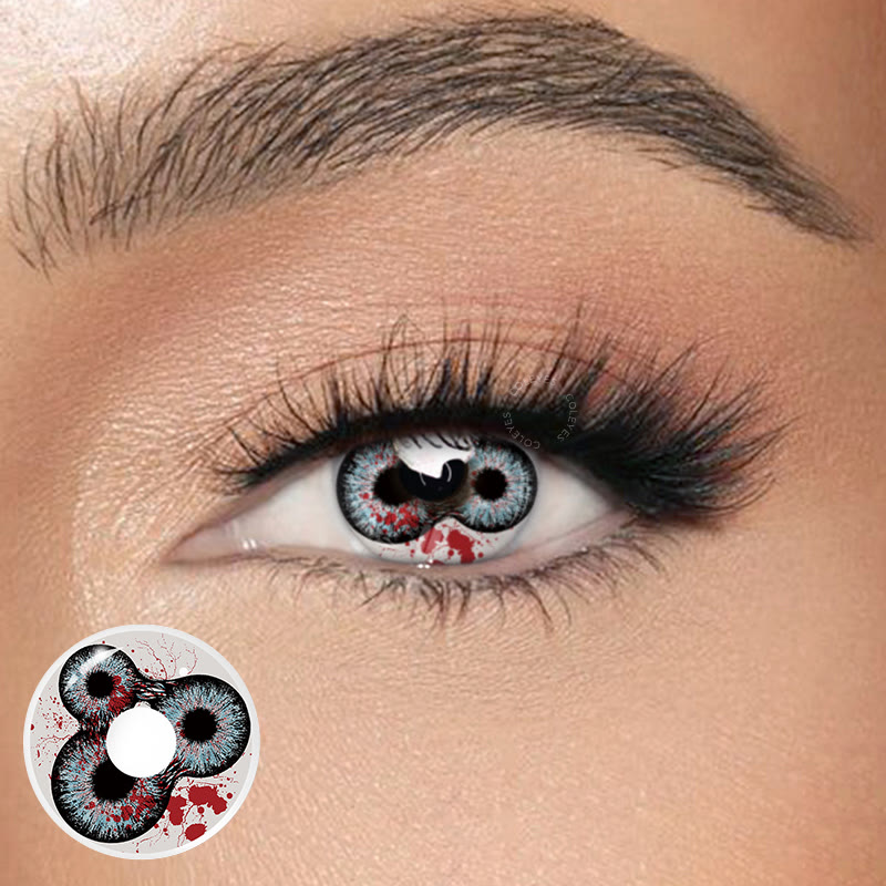Coleyes Triple Vision Black Yearly Cosplay Colored Contacts - image 1