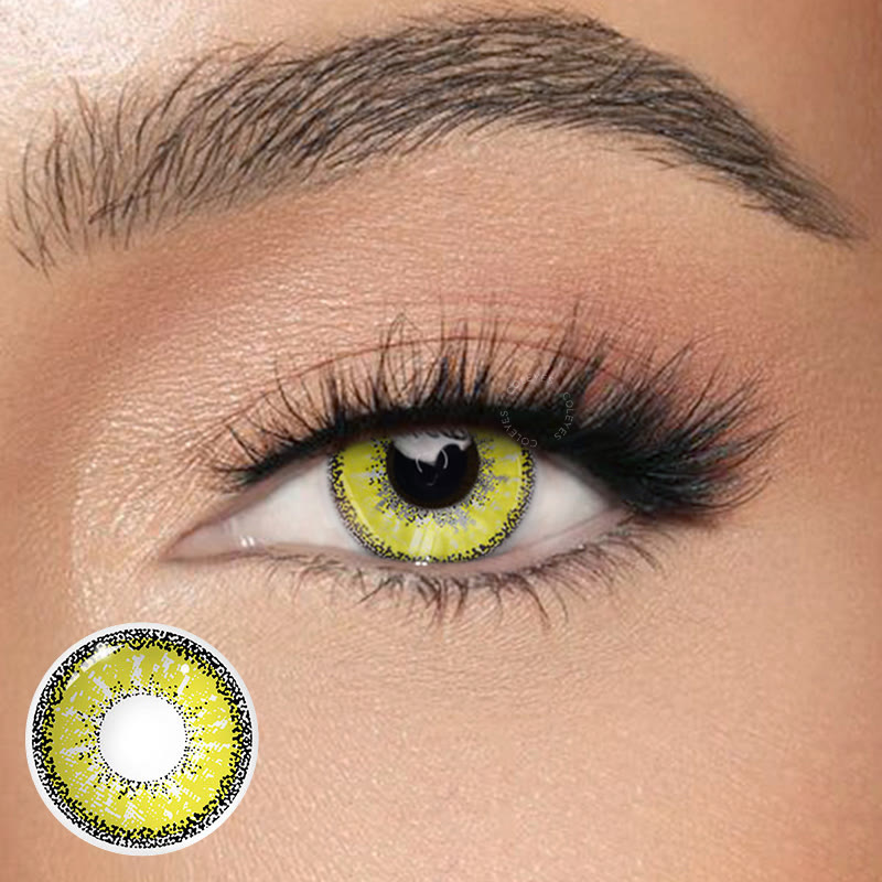 Coleyes Snowflakes Yellow Yearly Cosplay Colored Contacts - image 1