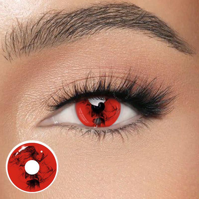 Coleyes Blood Red 1-Day Prescription Cosplay Colored Contacts - Blood Red (1-Day) - OD_PA02_RD - -8.00 - image 1