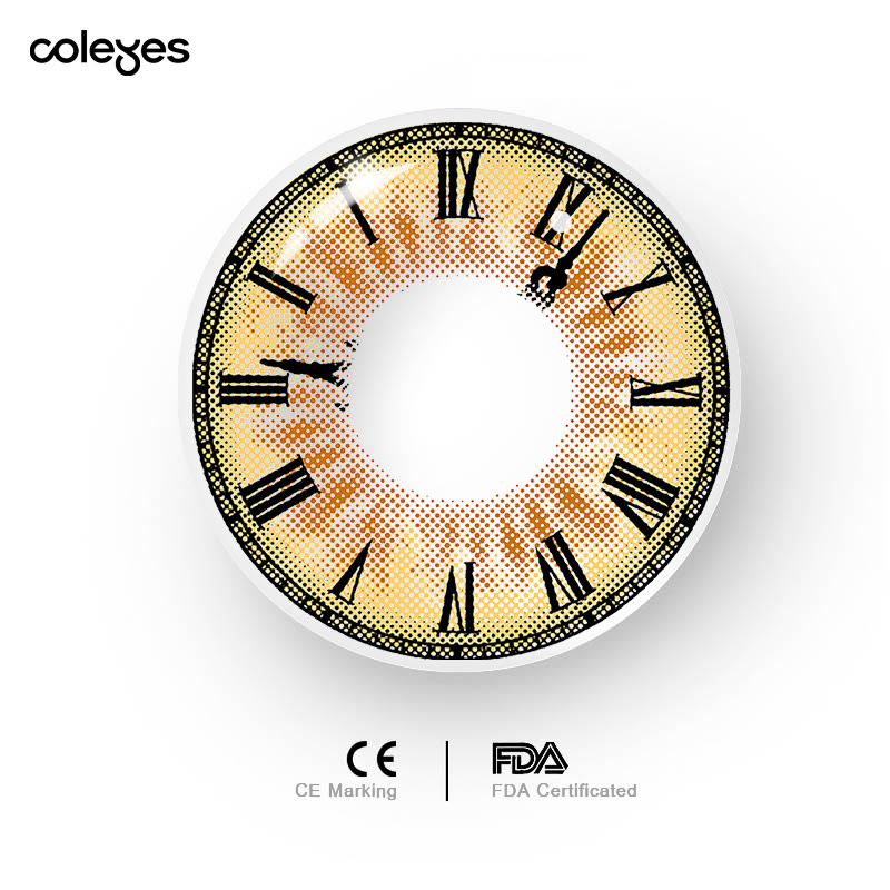 Coleyes Clock Yellow Yearly Cosplay Colored Contacts - image 4