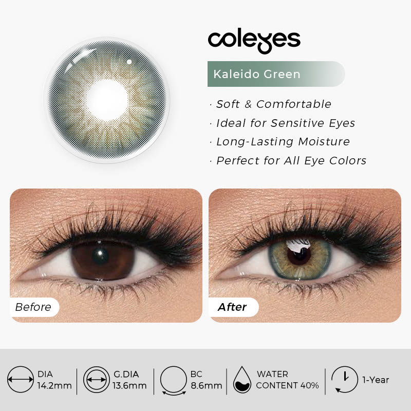 Coleyes Kaleido Green Yearly Prescription Colored Contacts - image 11