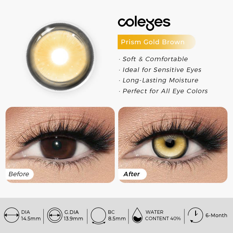Coleyes Prism Gold Brown 6-Month Cosplay Colored Contacts - image 3