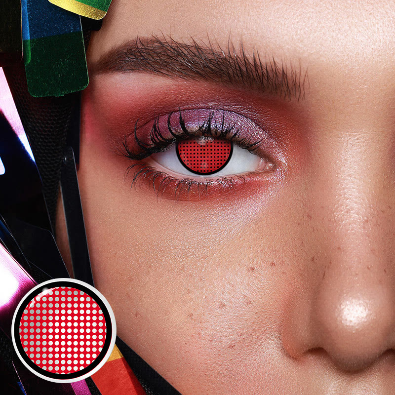 Coleyes Blind Manson Mesh Red Yearly Cosplay Colored Contacts - image 2