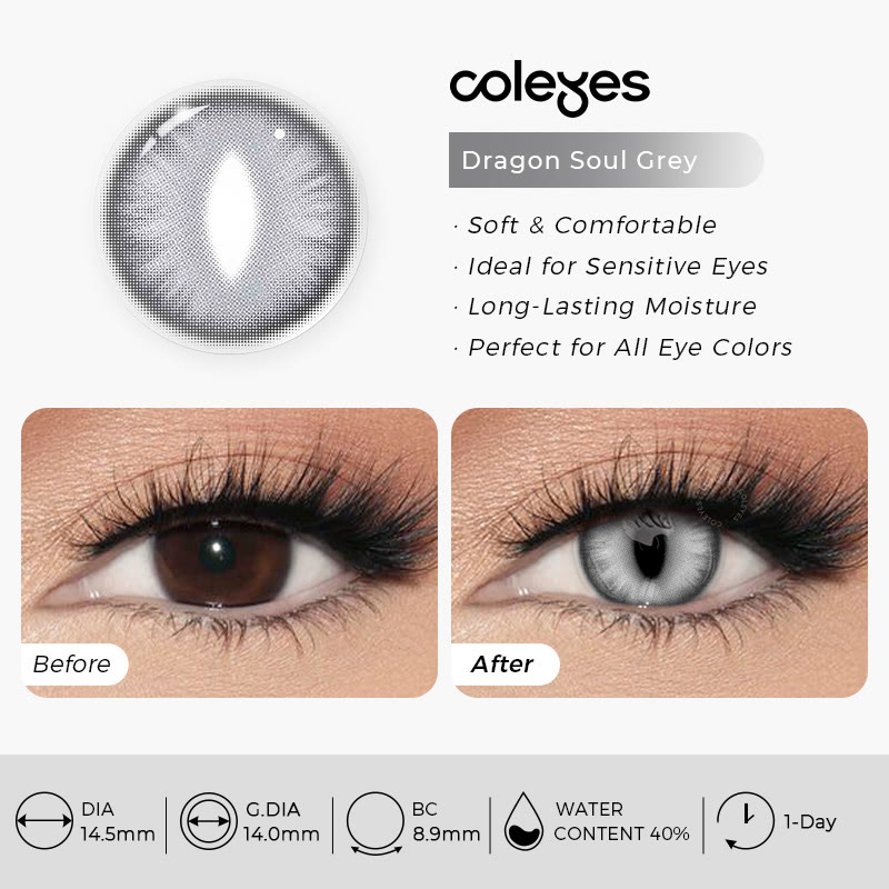 Coleyes Dragon Soul Grey 1-Day Cosplay Colored Contacts - image 8