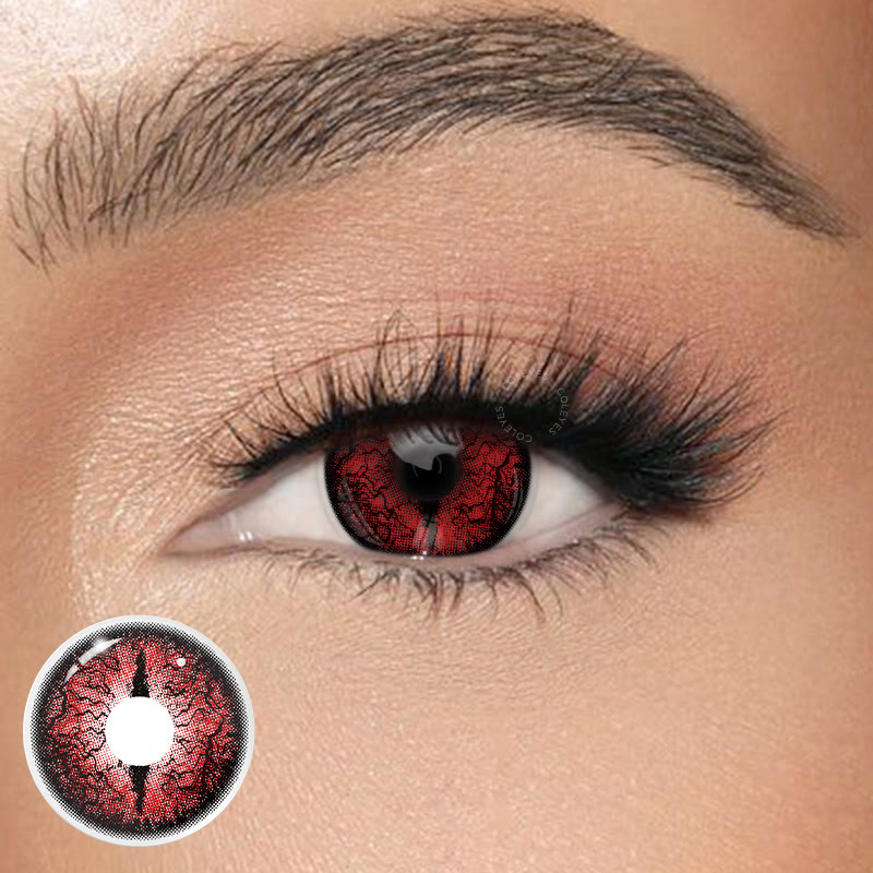 Coleyes Dragon Ember Red 1-Day Cosplay Colored Contacts - Dragon Ember Red (1-Day) - OD_PA06_RD - 0.00 - image 1