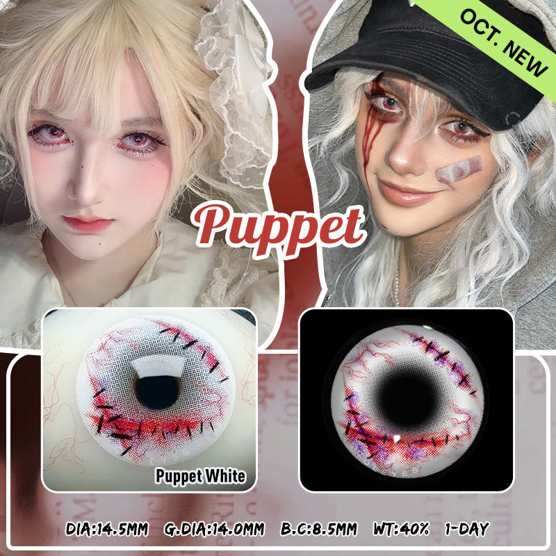 Coleyes Puppet White 1-Day Cosplay Colored Contacts - image 7