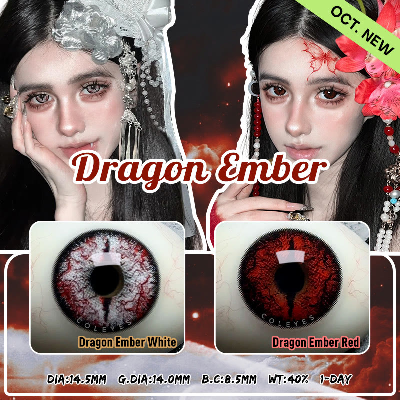 Coleyes Dragon Ember White 1-Day Cosplay Colored Contacts - image 7