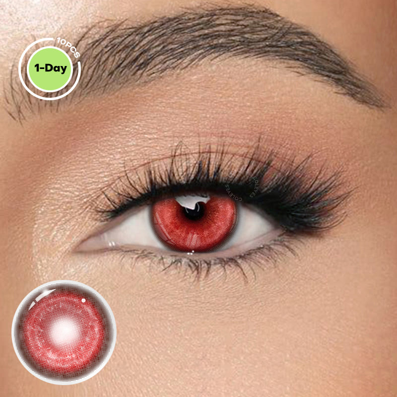 Coleyes Cosmic Red Prescription Cosplay Colored Contacts | 1 Day-10pcs - Cosmic Red (1-Day: 10PCS) - -8.00 - TD2001_RD_10pcs - image 1