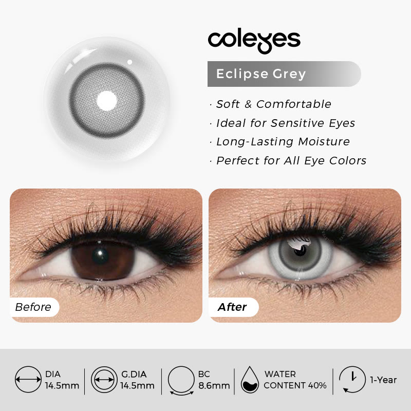 Coleyes Eclipse Grey Yearly Cosplay Colored Contacts - image 4