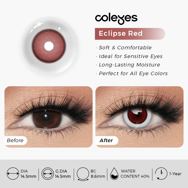 Coleyes Eclipse Red Yearly Cosplay Colored Contacts - image 4