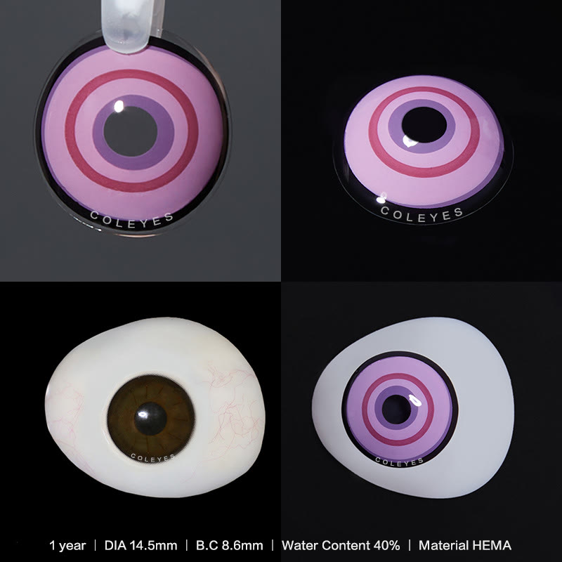 Coleyes Uzui Tengen Violet Yearly Prescription Cosplay Colored Contacts - image 4
