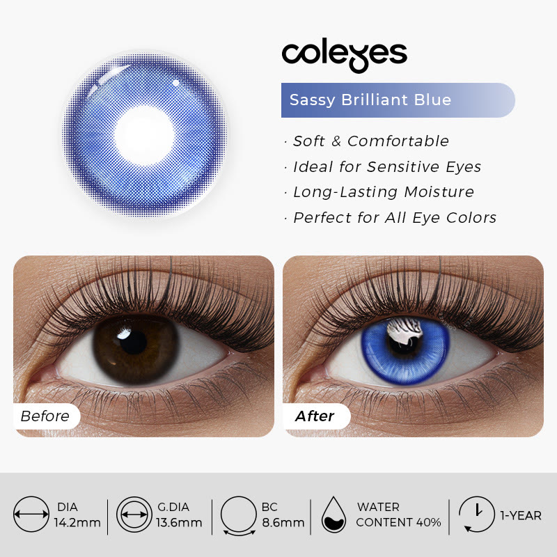 Coleyes Sassy Brilliant Blue Prescription Yearly Cosplay Colored Contacts - image 4