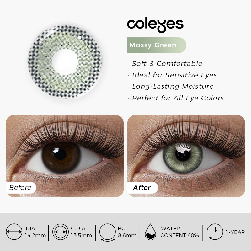 Coleyes Mossy Green Yearly Prescription Colored Contacts - image 5
