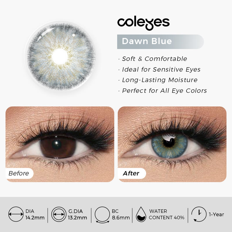 Coleyes Dawn Blue Yearly Prescription Colored Contacts - image 7