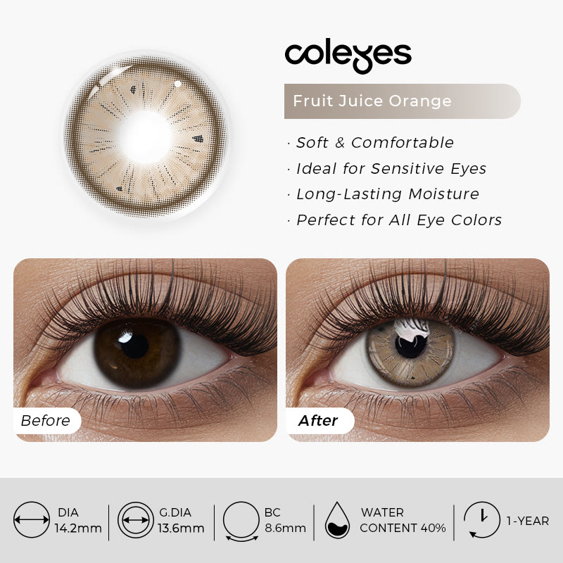 Coleyes Fruit Juice Orange Yearly Colored Contacts - image 8