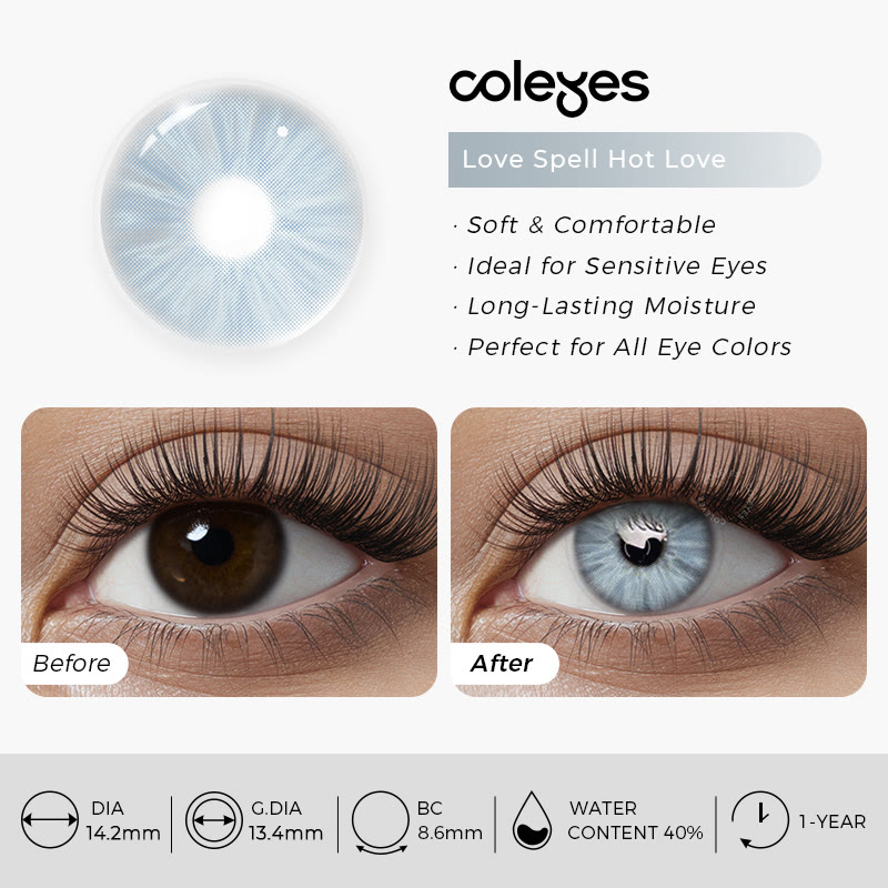 Coleyes Love Spell Hot Love Yearly Prescription Colored Contacts - image 12