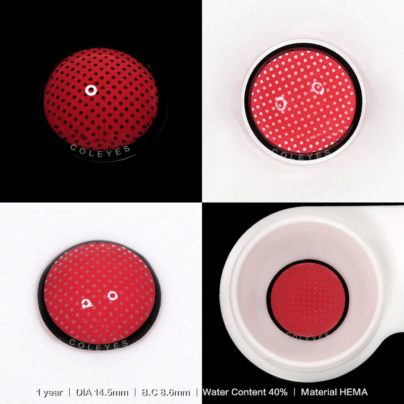 Coleyes Blind Manson Mesh Red Yearly Cosplay Colored Contacts - image 3