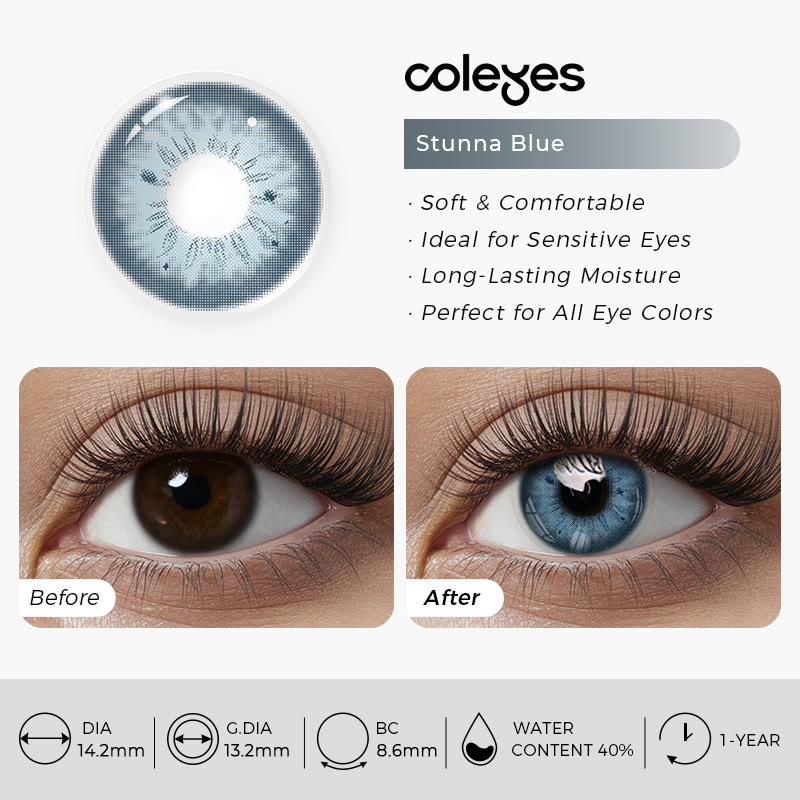 Coleyes Stunna Blue Yearly Prescription Colored Contacts - image 9