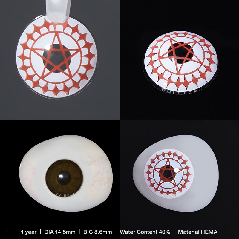 Coleyes Ciel's Eye Red & White Yearly Prescription Colored Contacts - image 3