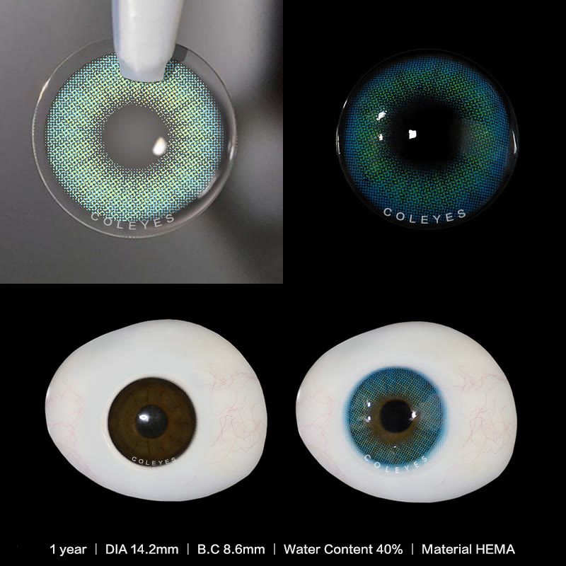 Coleyes Aurora Blue Yearly Prescription Colored Contacts - image 4