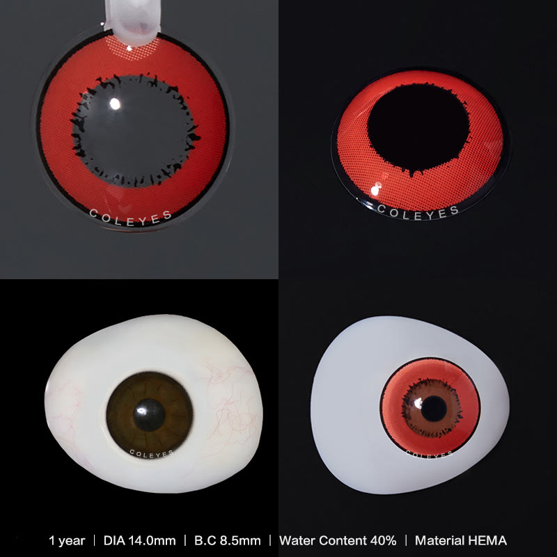 Coleyes Storm Red Yearly Prescription Cosplay Colored Contacts - image 3