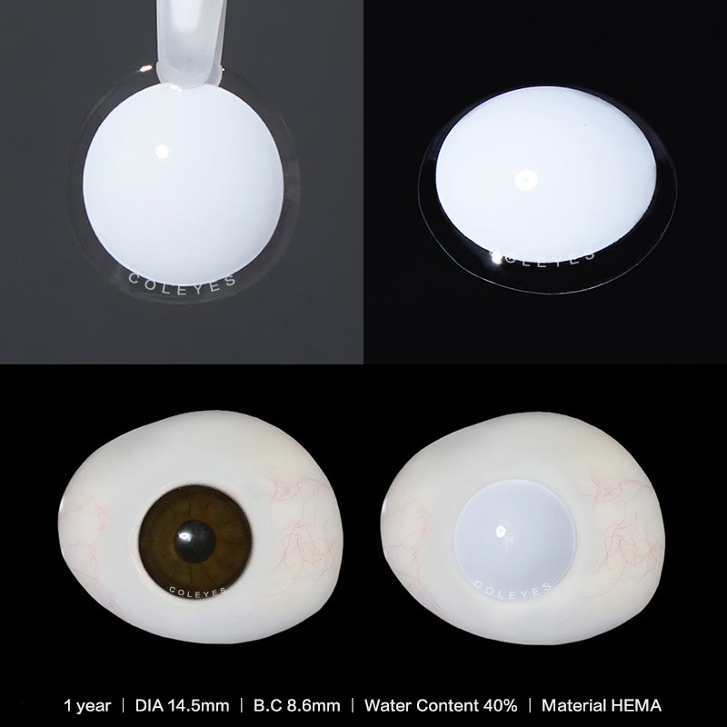 Coleyes Blind White Out Yearly Cosplay Prescription Colored Contacts - image 3