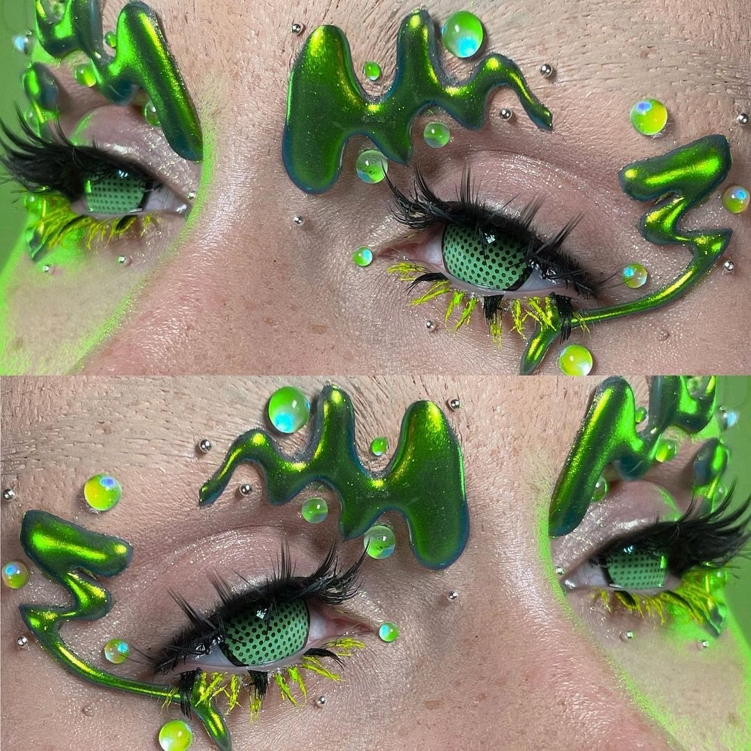 Coleyes Blind Manson Mesh Green Yearly Prescription Cosplay Colored Contacts - image 3