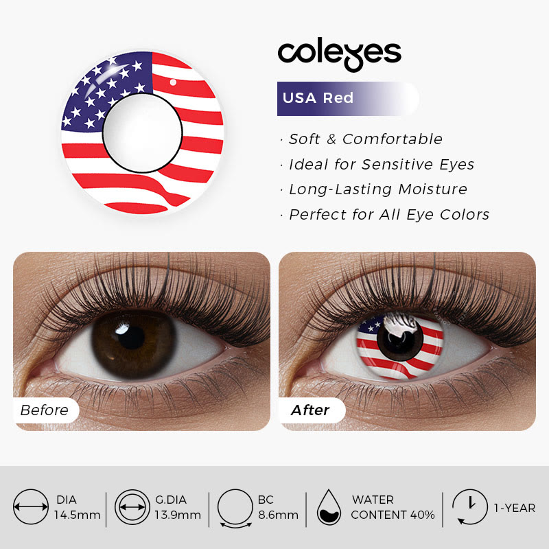Coleyes USA Red Prescription Yearly Cosplay Colored Contacts - image 4