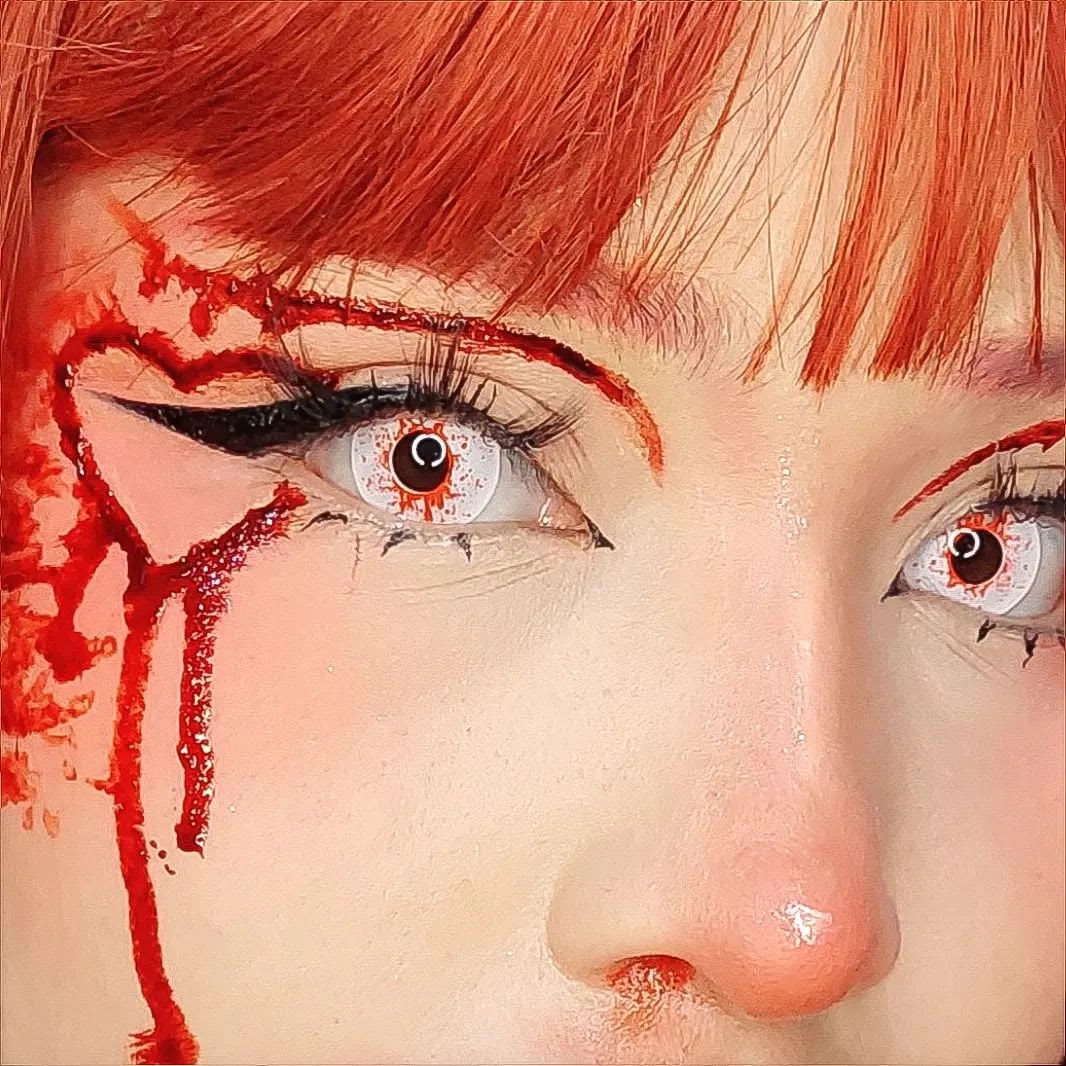 Coleyes Zombie Walking Dead Red Yearly Prescription Cosplay Colored Contacts - image 2
